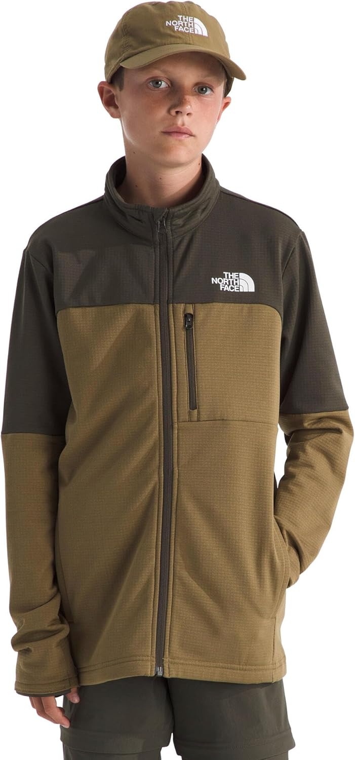 image:imageThe North Face Kids Hike Midlayer Full Zip Jacket Lightweight Outerwear for Boys amp Girls Securezip Chest PocketNew Taupe GreenCedar