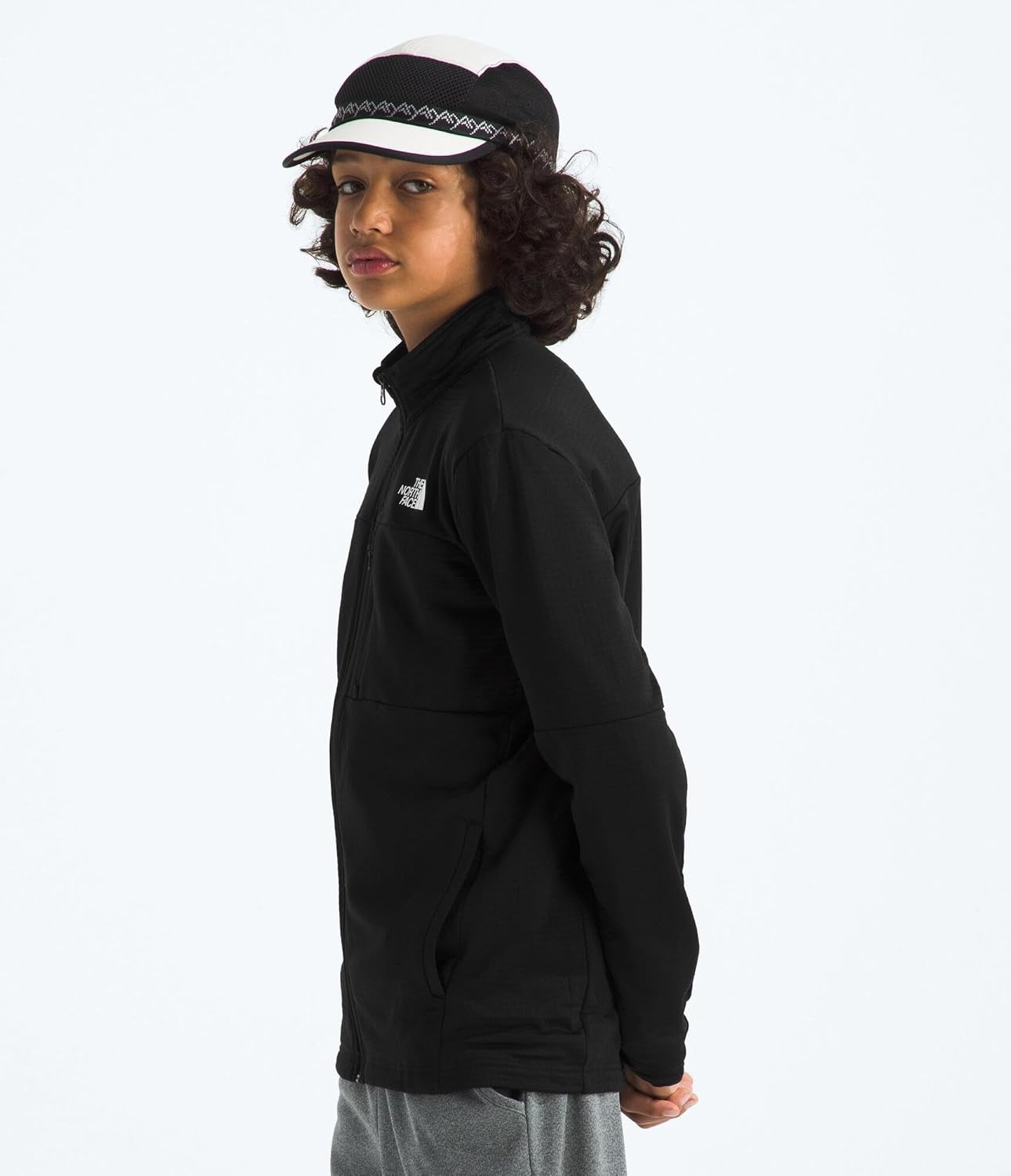 image:imageThe North Face Kids Hike Midlayer Full Zip Jacket Lightweight Outerwear for Boys amp Girls Securezip Chest PocketTnf Black
