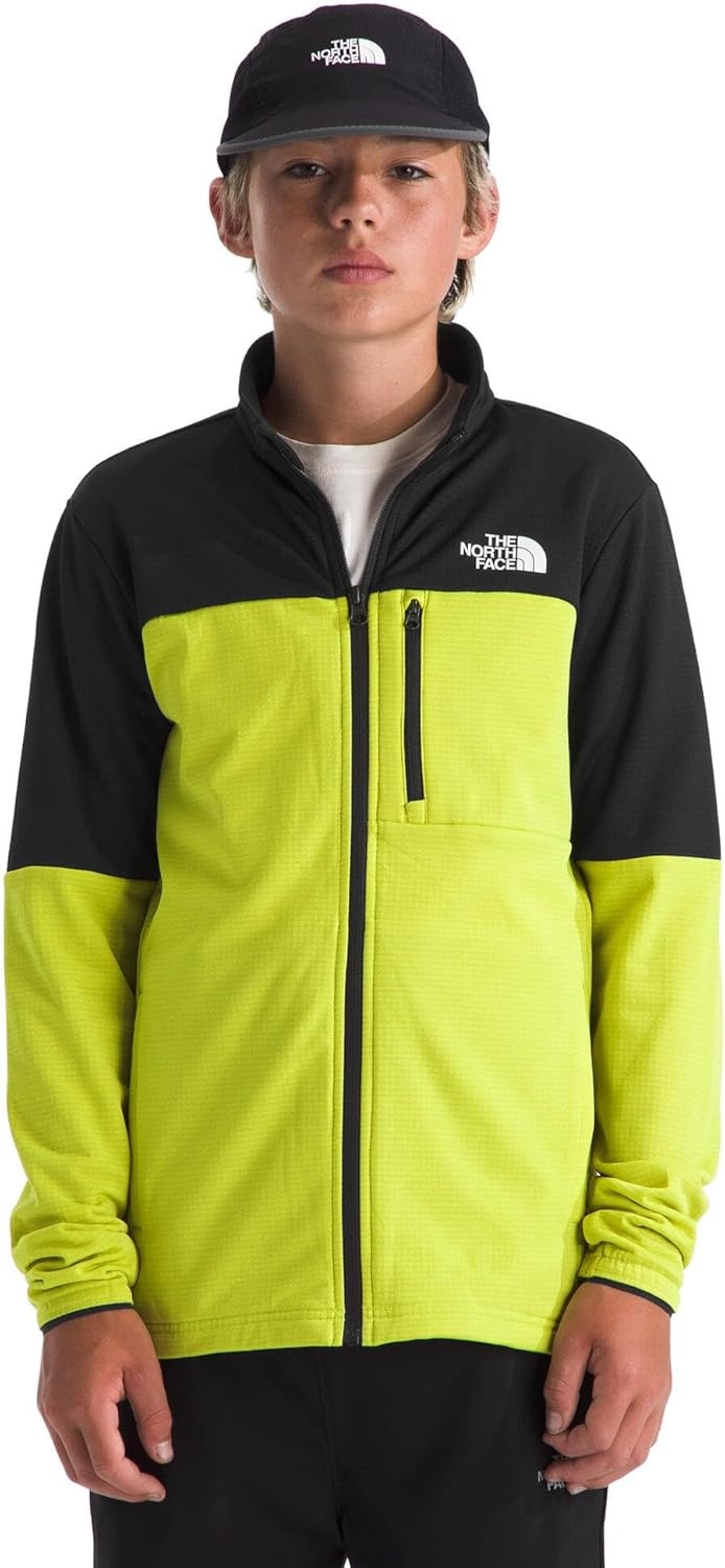 image:imageThe North Face Kids Hike Midlayer Full Zip Jacket Lightweight Outerwear for Boys amp Girls Securezip Chest PocketTnf BlackFizz Lime