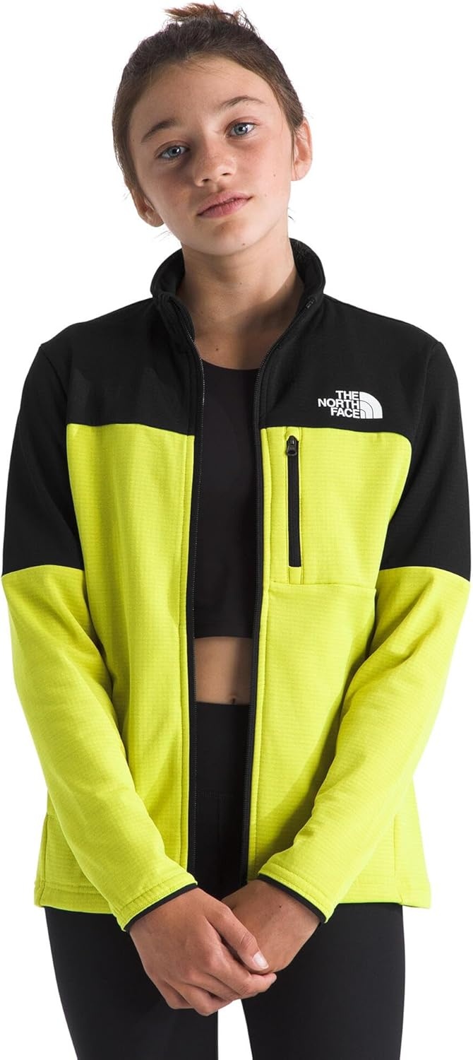 image:imageThe North Face Kids Hike Midlayer Full Zip Jacket Lightweight Outerwear for Boys amp Girls Securezip Chest PocketTnf BlackFizz Lime