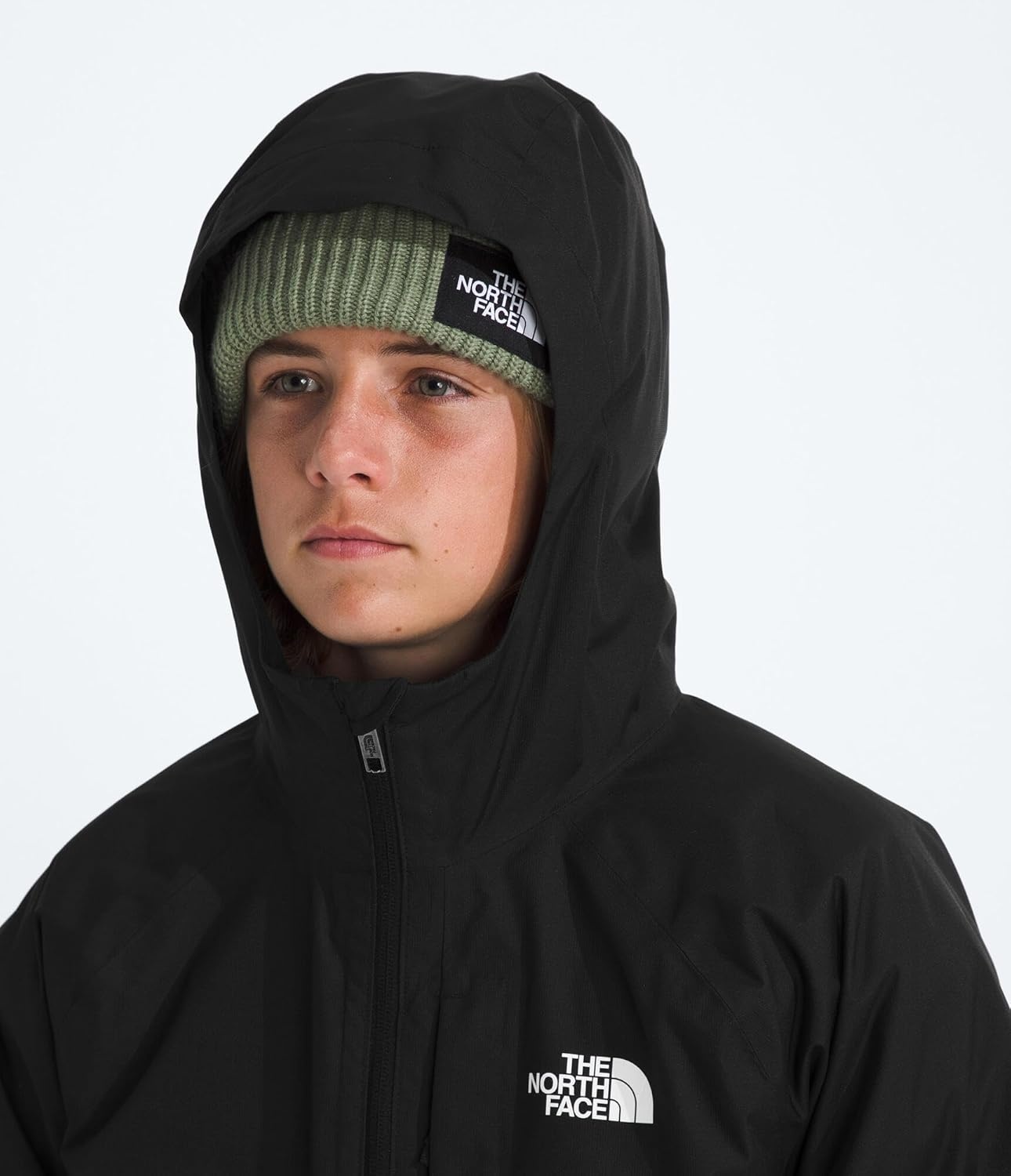 imageThe North Face Kids Perrito 4n1 Hooded Jacket 3 Piece Hood With Adjustable Elasticated Rainguard Reversible DesignTnf Black