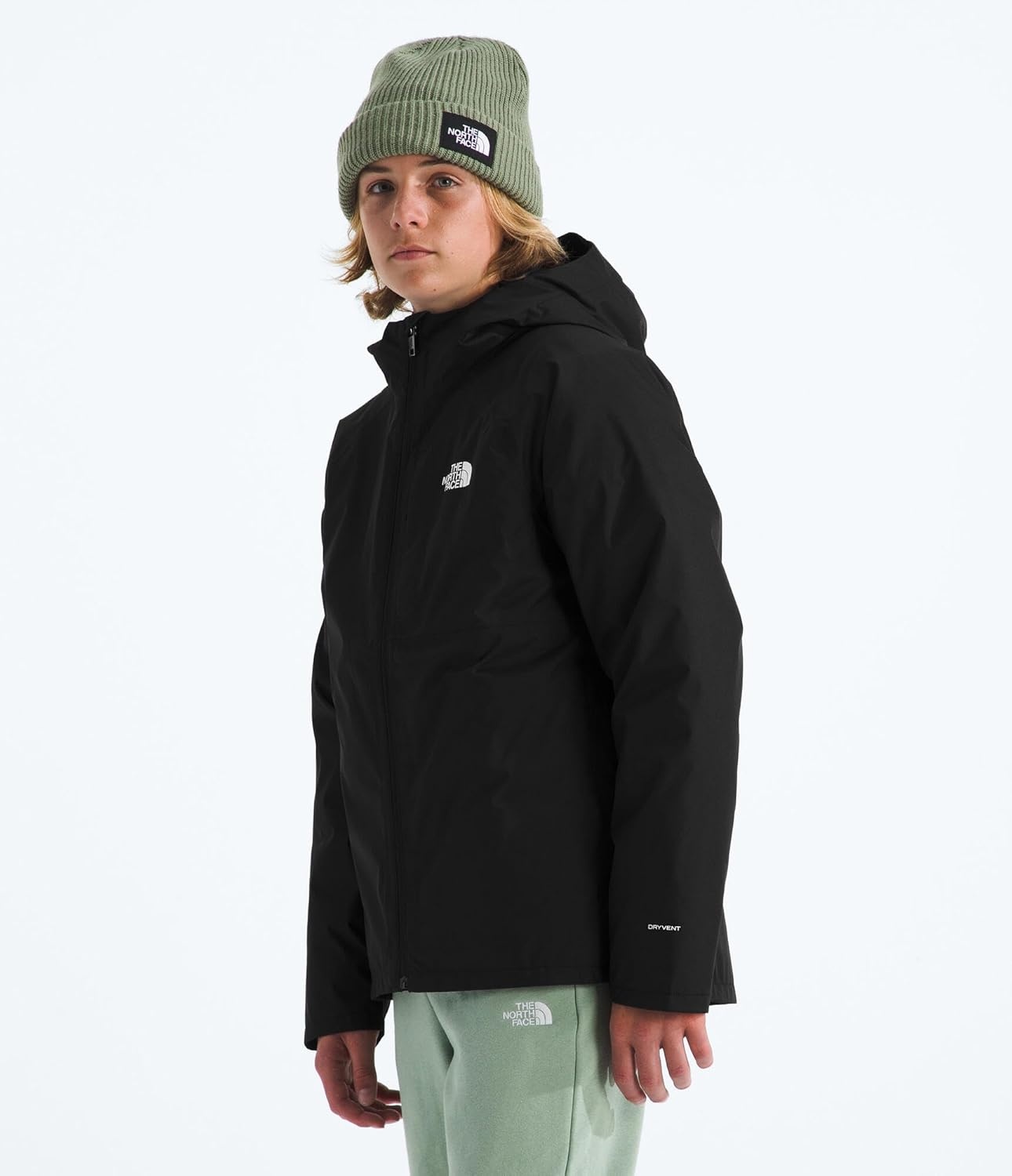 imageThe North Face Kids Perrito 4n1 Hooded Jacket 3 Piece Hood With Adjustable Elasticated Rainguard Reversible DesignTnf Black