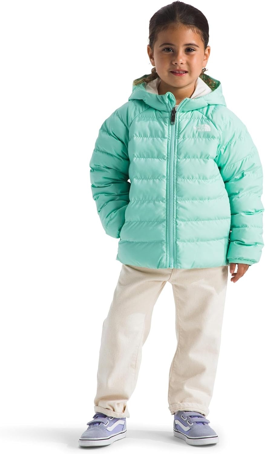 imageThe North Face Kids Reversible Perrito Insulated Hooded Jacket 2 in 1 Winter Coat for Boys amp Girls Water RepellentBright Foam