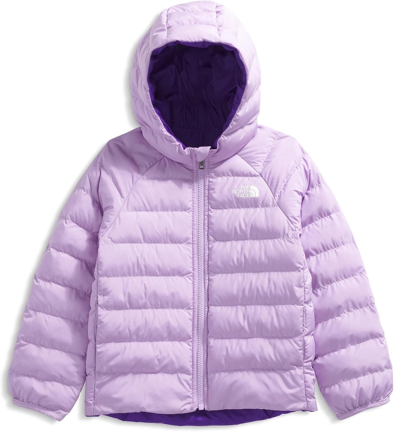 imageThe North Face Kids Reversible Perrito Insulated Hooded Jacket 2 in 1 Winter Coat for Boys amp Girls Water RepellentLite Lilac
