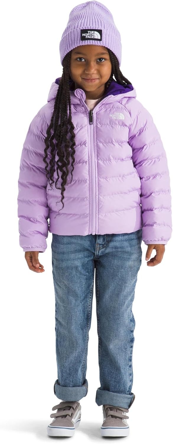 imageThe North Face Kids Reversible Perrito Insulated Hooded Jacket 2 in 1 Winter Coat for Boys amp Girls Water RepellentLite Lilac