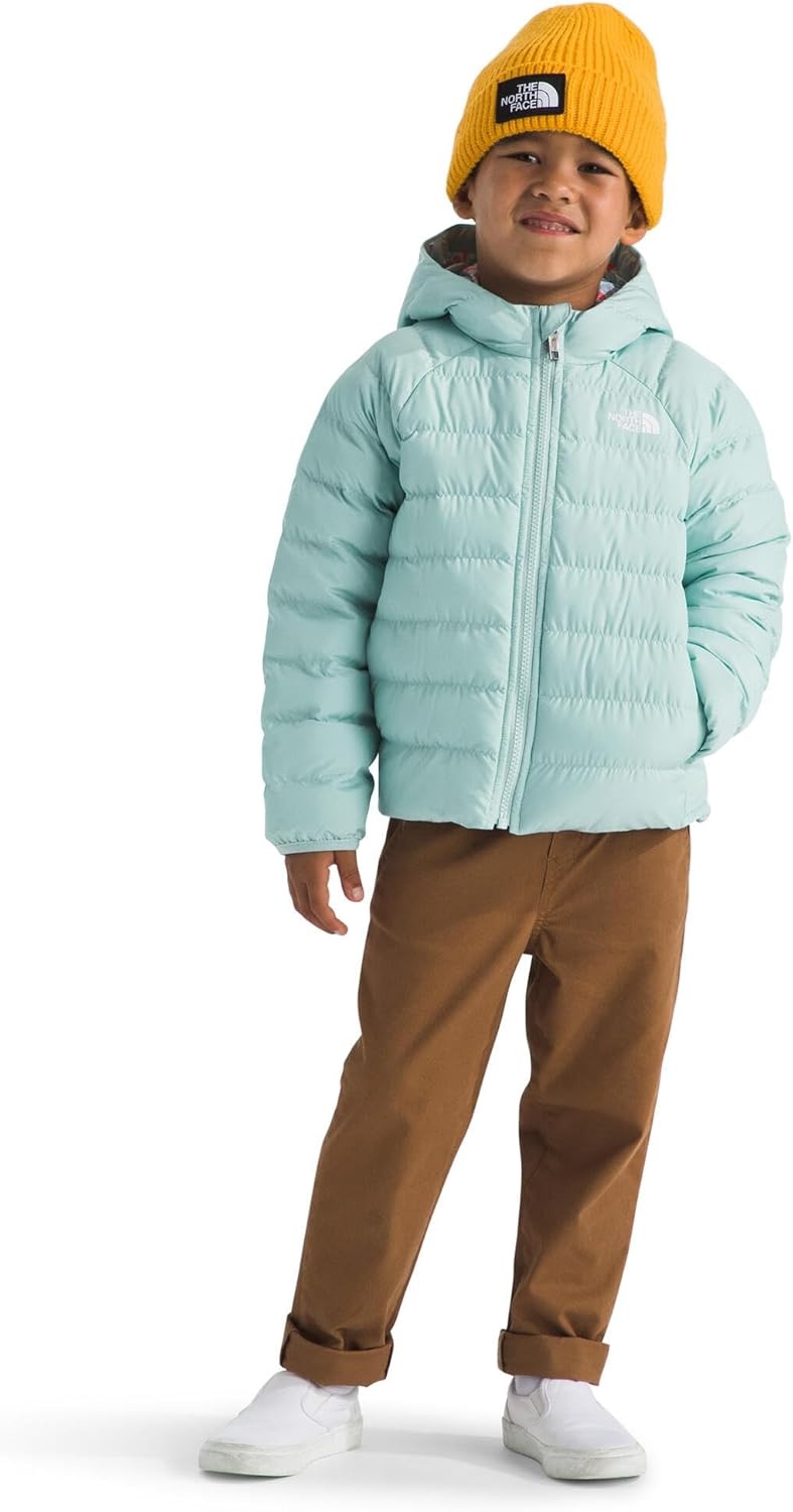 imageThe North Face Kids Reversible Perrito Insulated Hooded Jacket 2 in 1 Winter Coat for Boys amp Girls Water RepellentMuted Pine