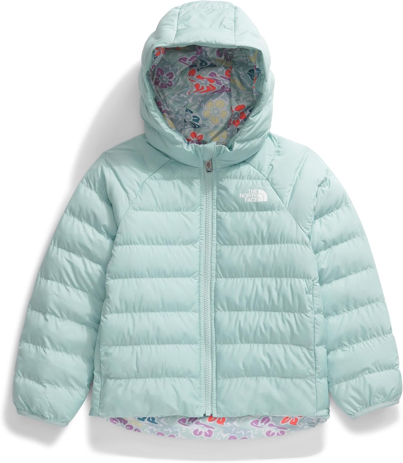 imageThe North Face Kids Reversible Perrito Insulated Hooded Jacket 2 in 1 Winter Coat for Boys amp Girls Water RepellentMuted Pine