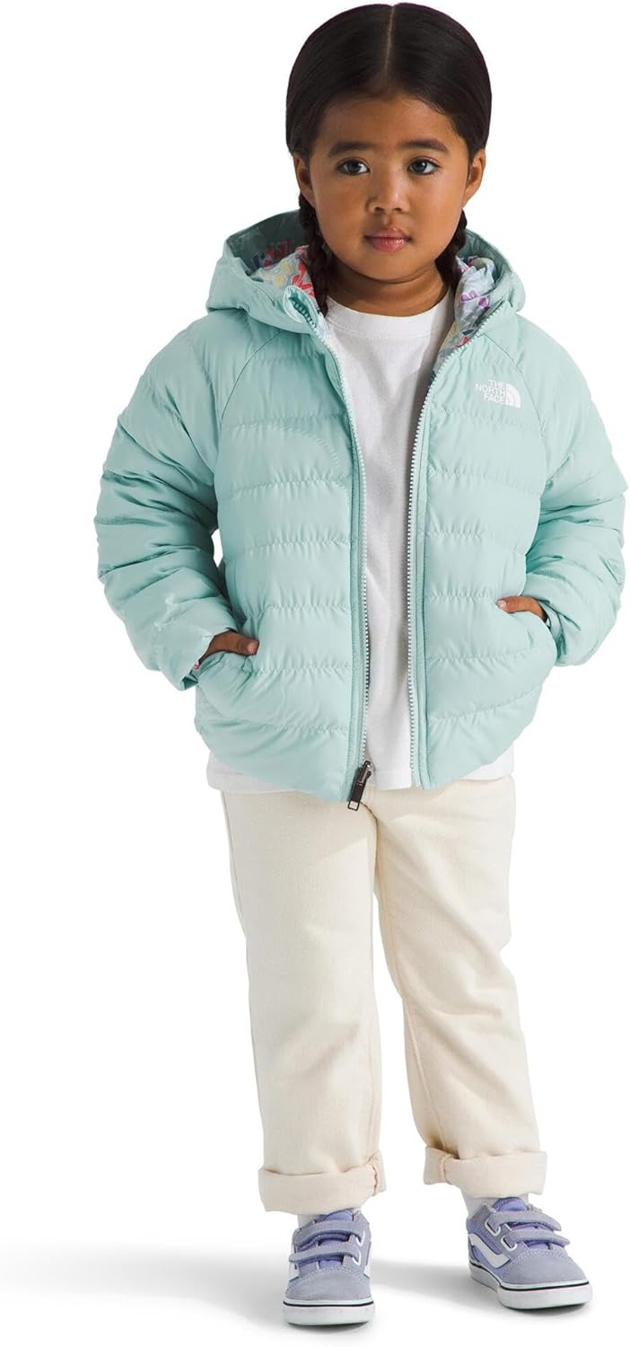 imageThe North Face Kids Reversible Perrito Insulated Hooded Jacket 2 in 1 Winter Coat for Boys amp Girls Water RepellentMuted Pine