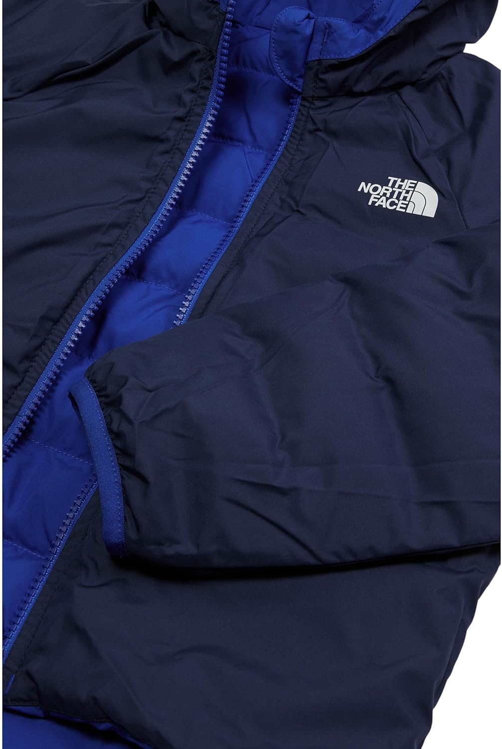 imageThe North Face Kids Reversible Perrito Insulated Hooded Jacket 2 in 1 Winter Coat for Boys amp Girls Water RepellentTnf Blue