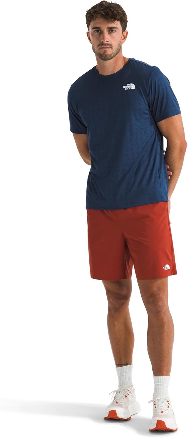 image:imageThe North Face Mens 247 Pentadome Embossed Short Sleeve Tee Regular Fit TShirt with MoistureWicking Flashdry TechEstate Blue