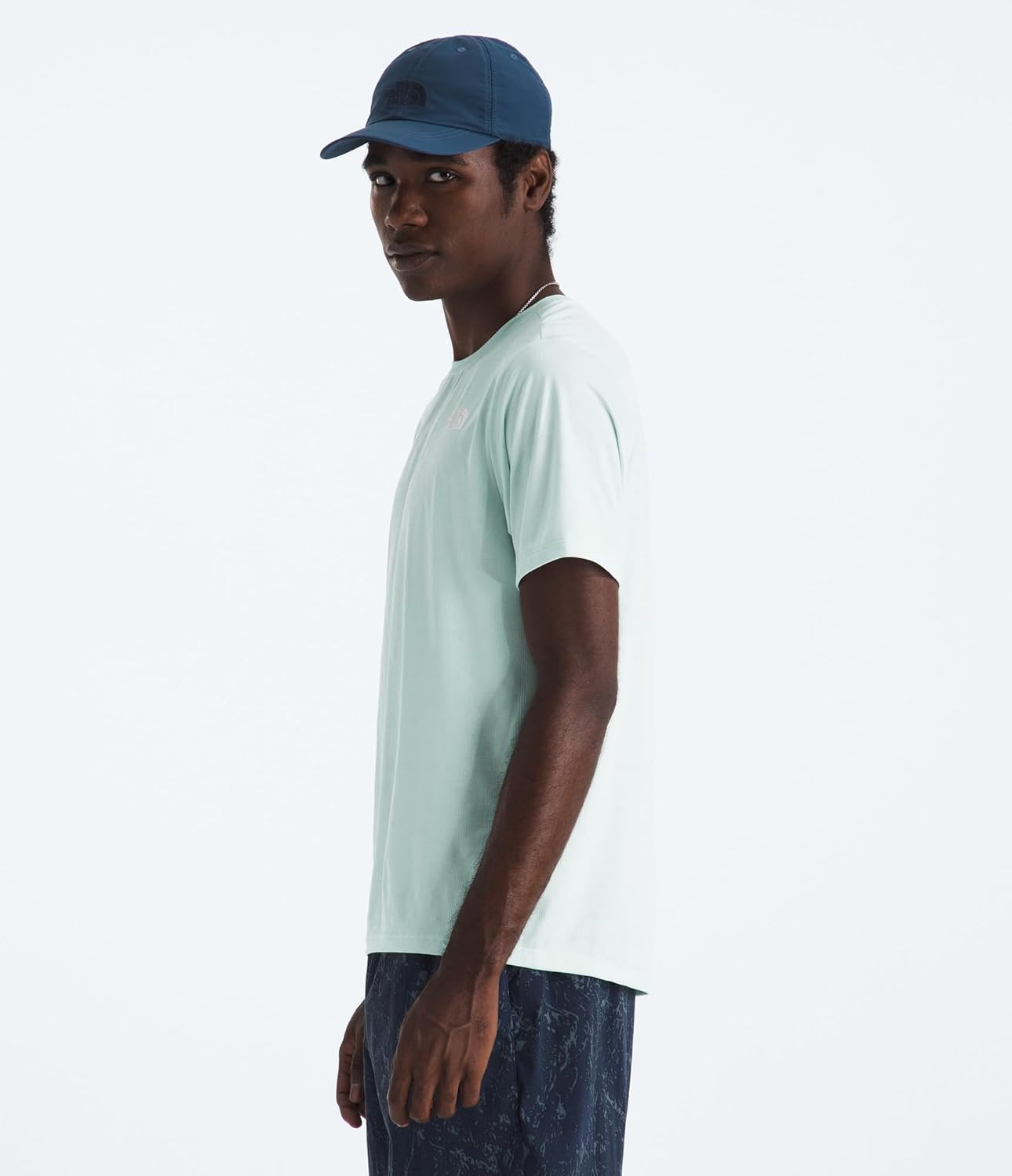 image:imageThe North Face Mens 247 Pentadome Embossed Short Sleeve Tee Regular Fit TShirt with MoistureWicking Flashdry TechOpal Frost