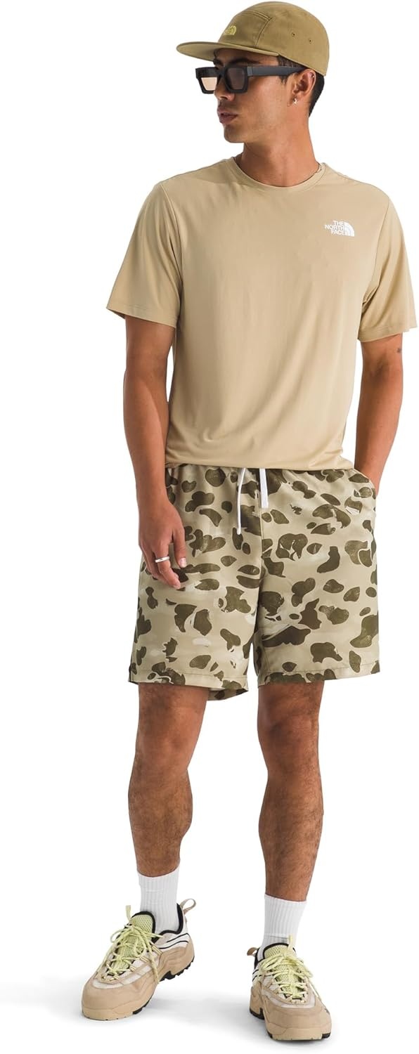 image:imageThe North Face Mens 247 ShortSleeve Tee Lightweight Athletic Shirt with Flashdry Technology amp Heat Transfer LogoKhaki Stone