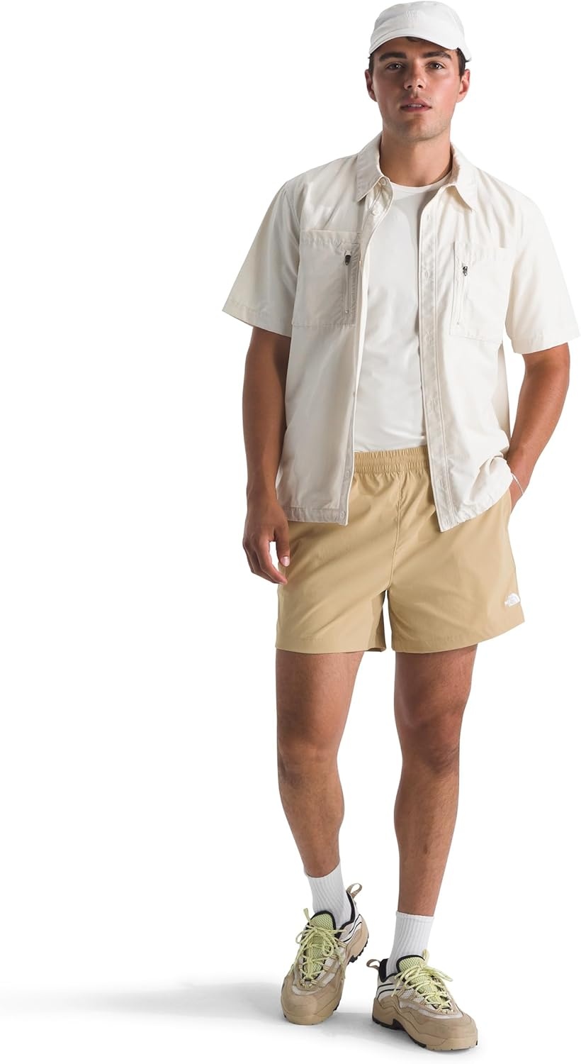 image:imageThe North Face Mens Class V Pathfinder WaterRepellent Pullon 5 Short Moisture Wicking Elastic WaistbandKhaki Stone