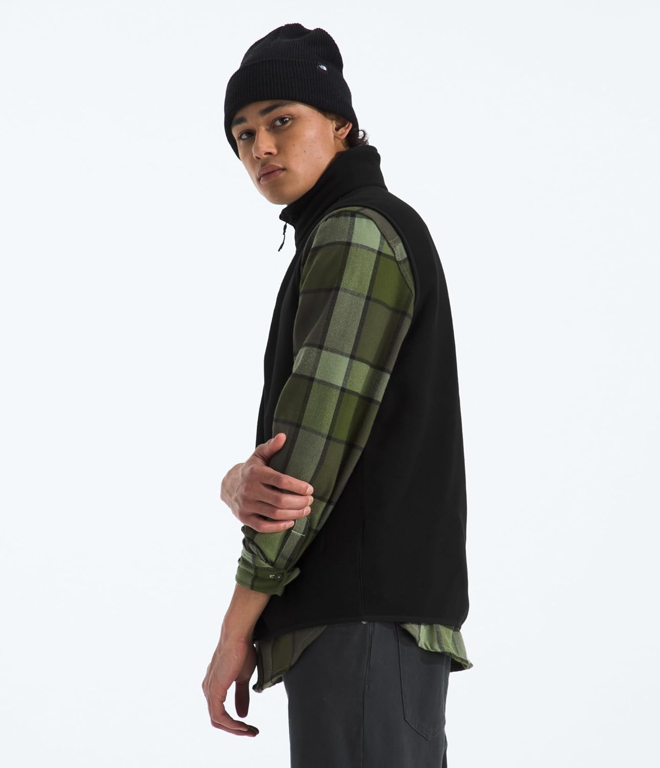 image:imageThe North Face Mens Glacier Fleece Vest Zippered Hand Pockets amp Stretch Binding on the Collar Armhole amp HemTnf Black