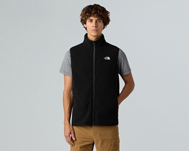 image:imageThe North Face Mens Glacier Fleece Vest Zippered Hand Pockets amp Stretch Binding on the Collar Armhole amp HemTnf Black