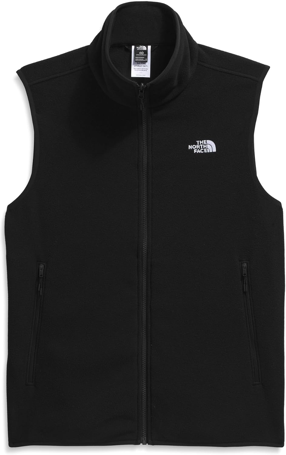 image:imageThe North Face Mens Glacier Fleece Vest Zippered Hand Pockets amp Stretch Binding on the Collar Armhole amp HemTnf Black