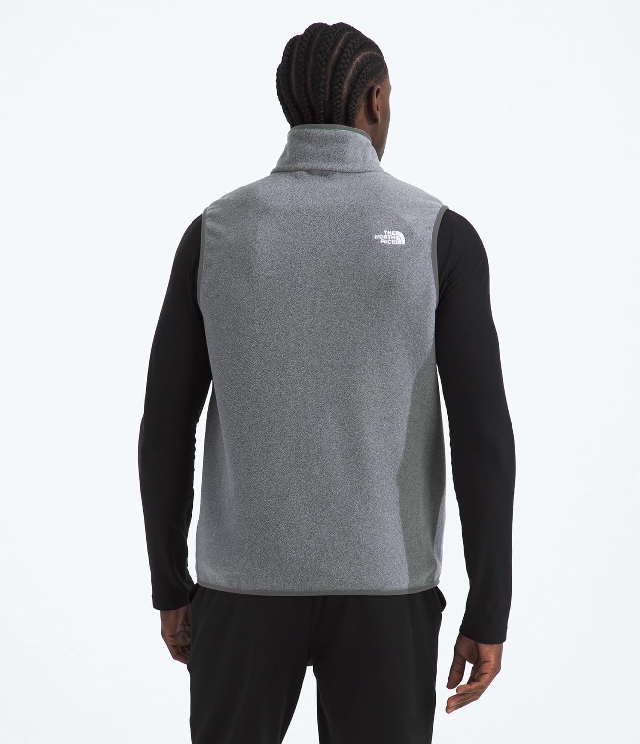 image:imageThe North Face Mens Glacier Fleece Vest Zippered Hand Pockets amp Stretch Binding on the Collar Armhole amp HemTnf Mid Grey Heather