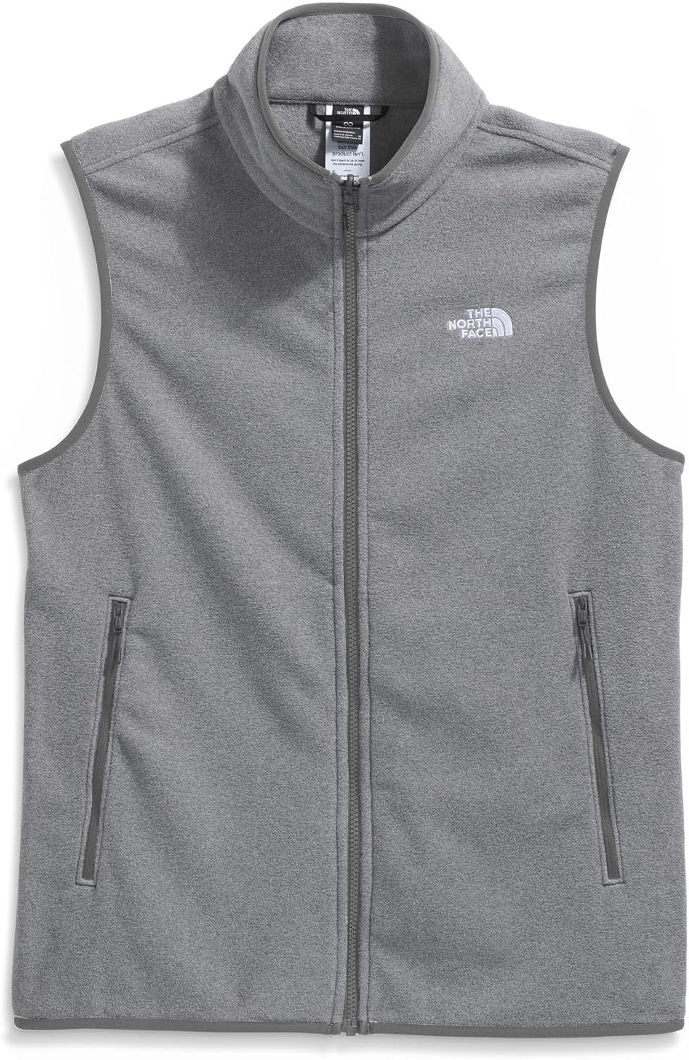 image:imageThe North Face Mens Glacier Fleece Vest Zippered Hand Pockets amp Stretch Binding on the Collar Armhole amp HemTnf Mid Grey Heather