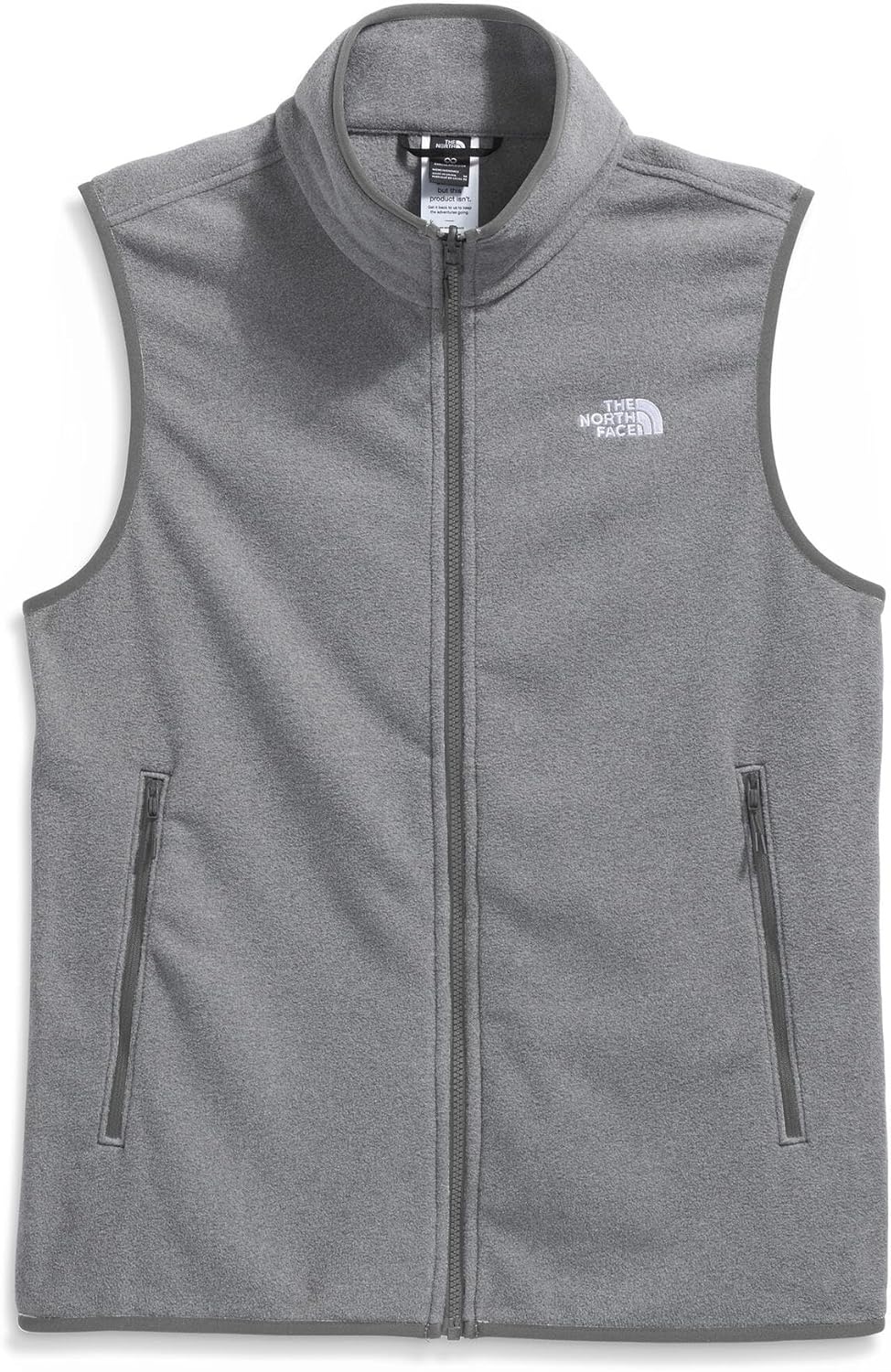 image:imageThe North Face Mens Glacier Fleece Vest Zippered Hand Pockets amp Stretch Binding on the Collar Armhole amp HemTnf Mid Grey Heather