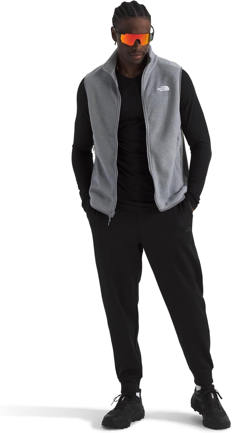 image:imageThe North Face Mens Glacier Fleece Vest Zippered Hand Pockets amp Stretch Binding on the Collar Armhole amp HemTnf Mid Grey Heather