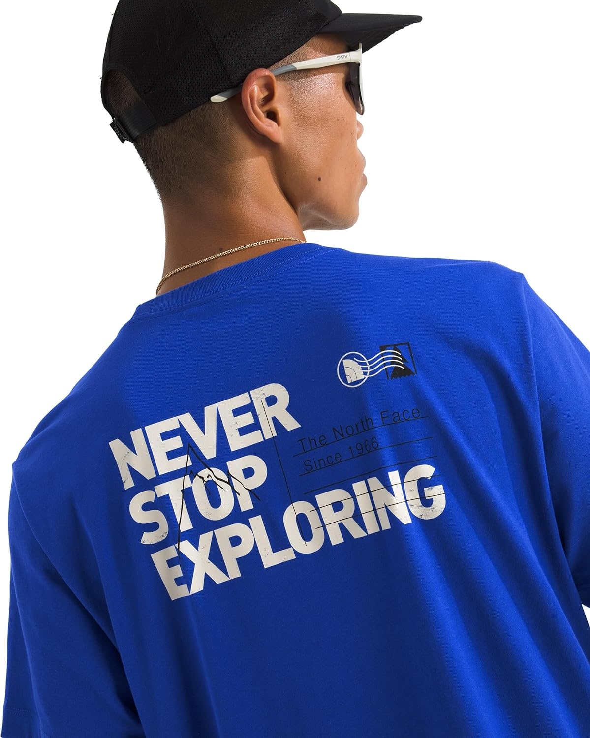image:imageThe North Face Mens Never Stop Postcard ShortSleeve Tee Casual Stylish Graphic TShirt Regular Fit Soft Cotton FabricTnf Blue