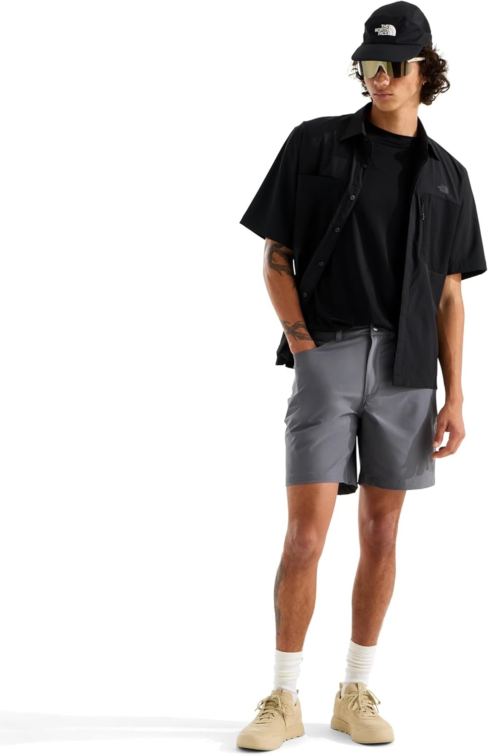 image:imageThe North Face Mens Paramount 7 Short Moisture Wicking Hiking Shorts Water Repellent Finish Belt Loops 5 PocketsSmoked Pearl