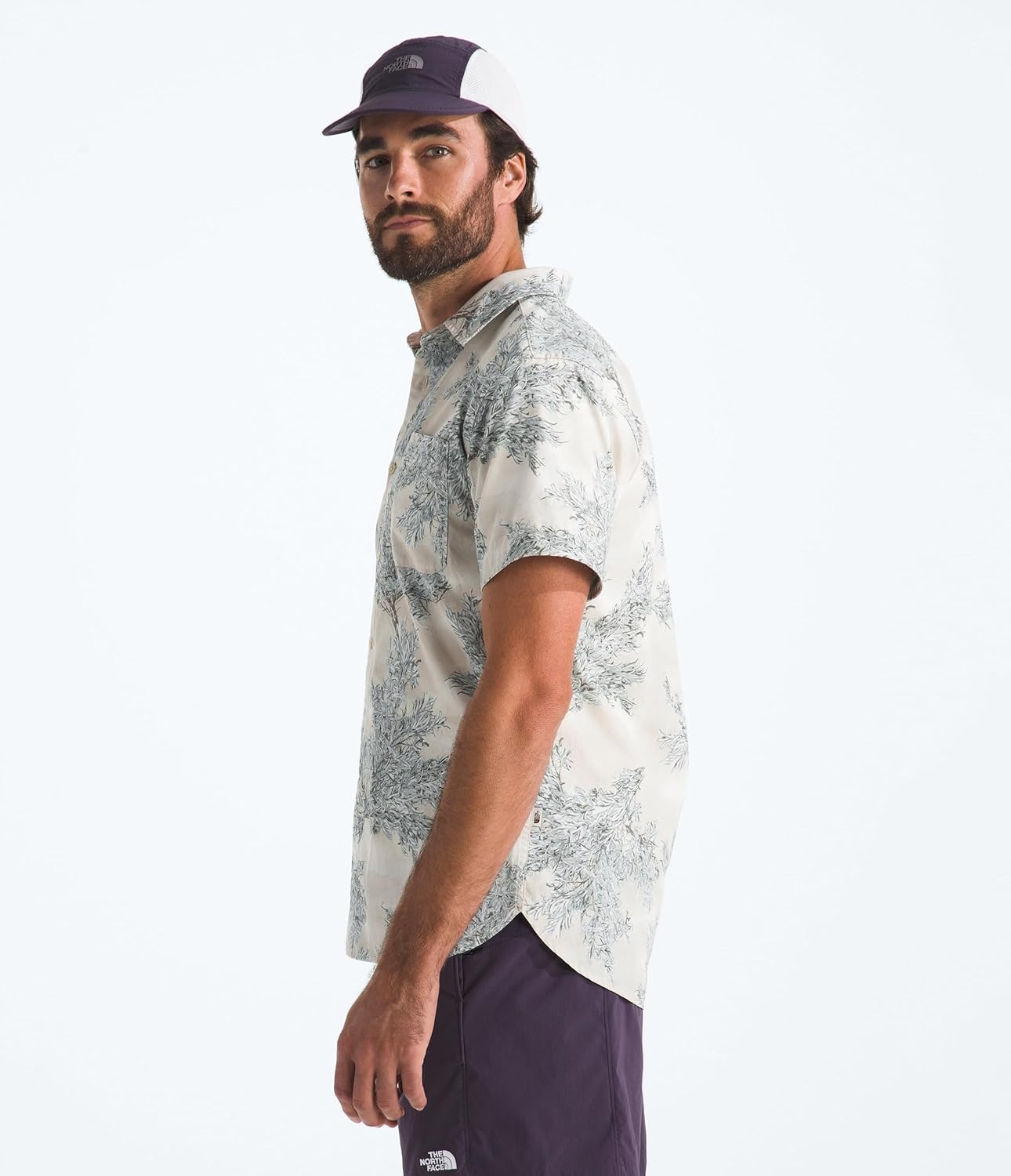 image:imageThe North Face Mens Short Sleeve Baytrail Pattern ButtonDown Shirt Soft Cotton TShirt Chest PocketDesert Stone Big Sagebrush Print