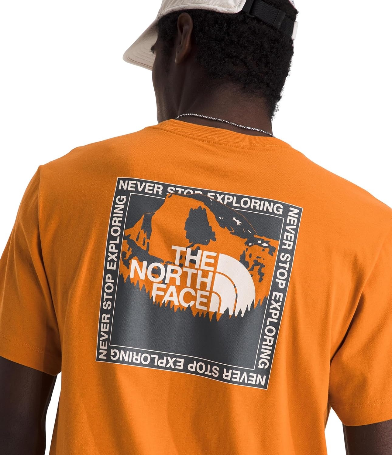 image:imageThe North Face Mens Stay Exploring ShortSleeve Tee Casual Graphic TShirt Regular Fit Soft Cotton FabricDust Orange