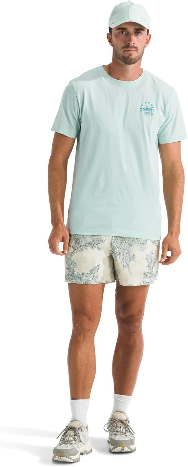 image:imageThe North Face Mens Sunrise Escape Regular Short Sleeve Tee Casual Graphic TShirt Regular Fit Soft Cotton FabricOpal Frost