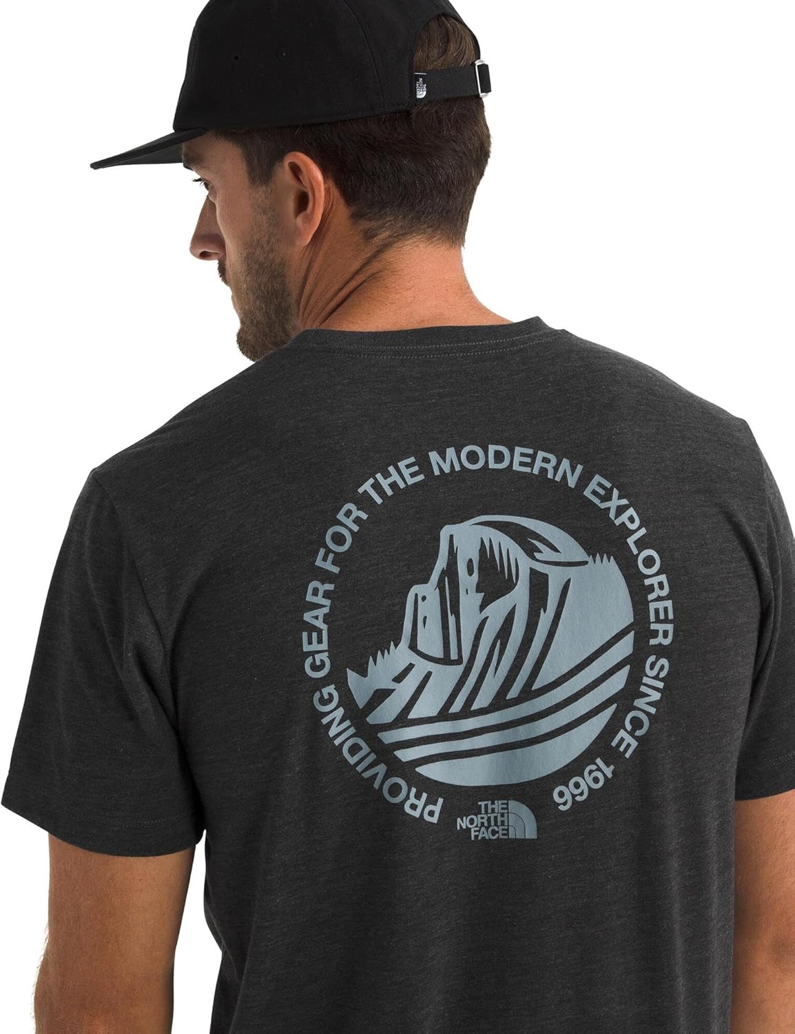 image:imageThe North Face Mens TriBlend Mountain Days ShortSleeve Tee Casual Graphic TShirt Regular Fit CottonPolyesterTencelTnf Dark Grey White Heather
