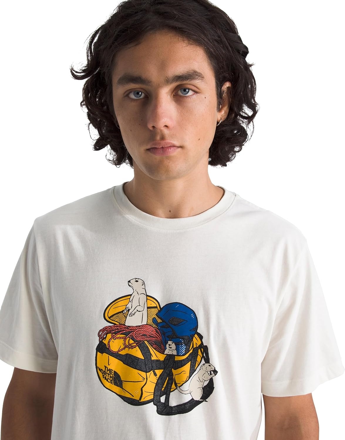 image:imageThe North Face Mens Woodland Wanderer Short Sleeve Tee Casual Stylish Graphic TShirt Regular Fit Soft Cotton FabricWhite Dune