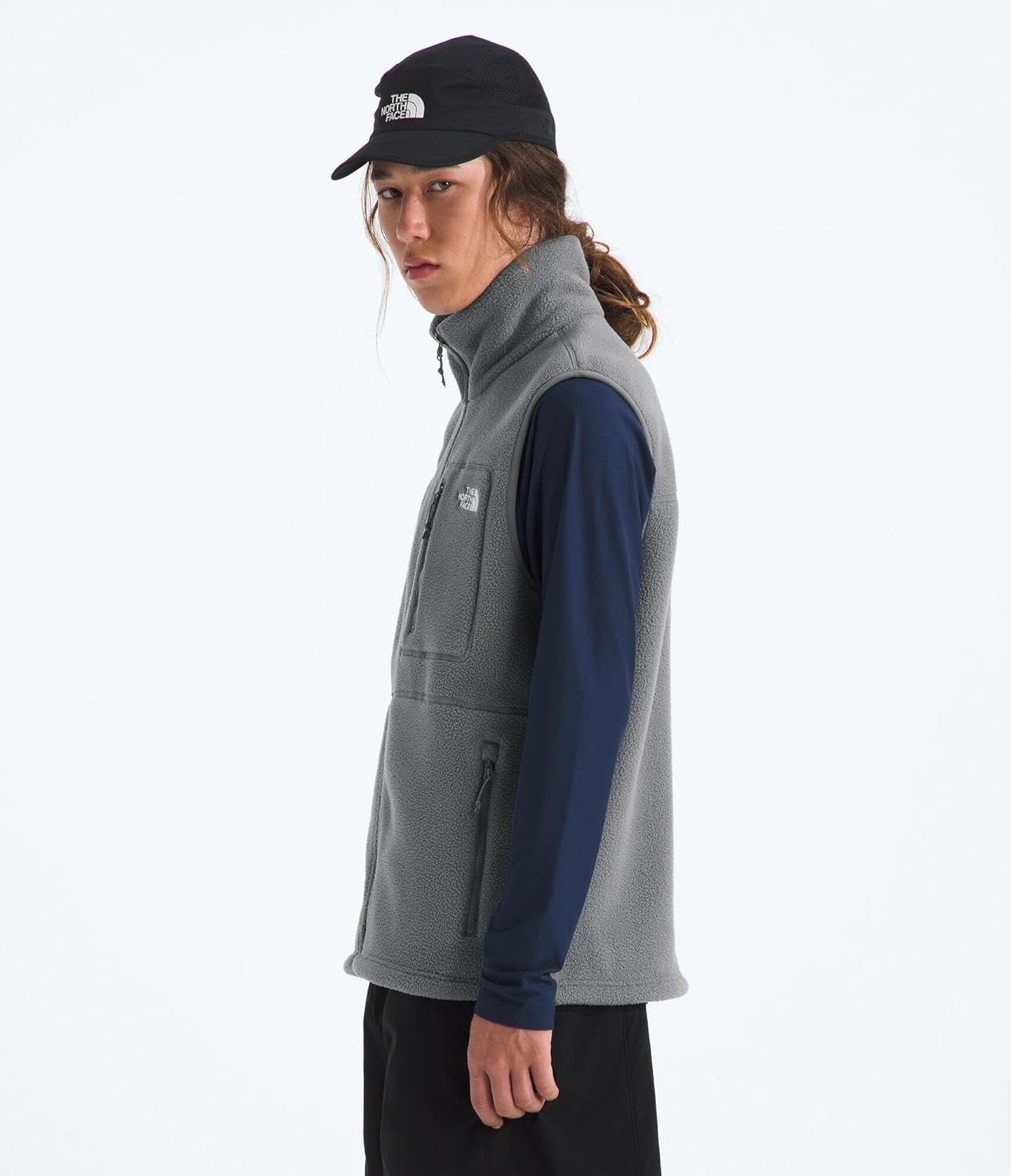image:imageThe North Face Mens Yumiori Vest Lightweight Fleece Zip Up With Stretch Binding Internal Cinch Cord amp Secure Zip PocketsSmoked Pearl