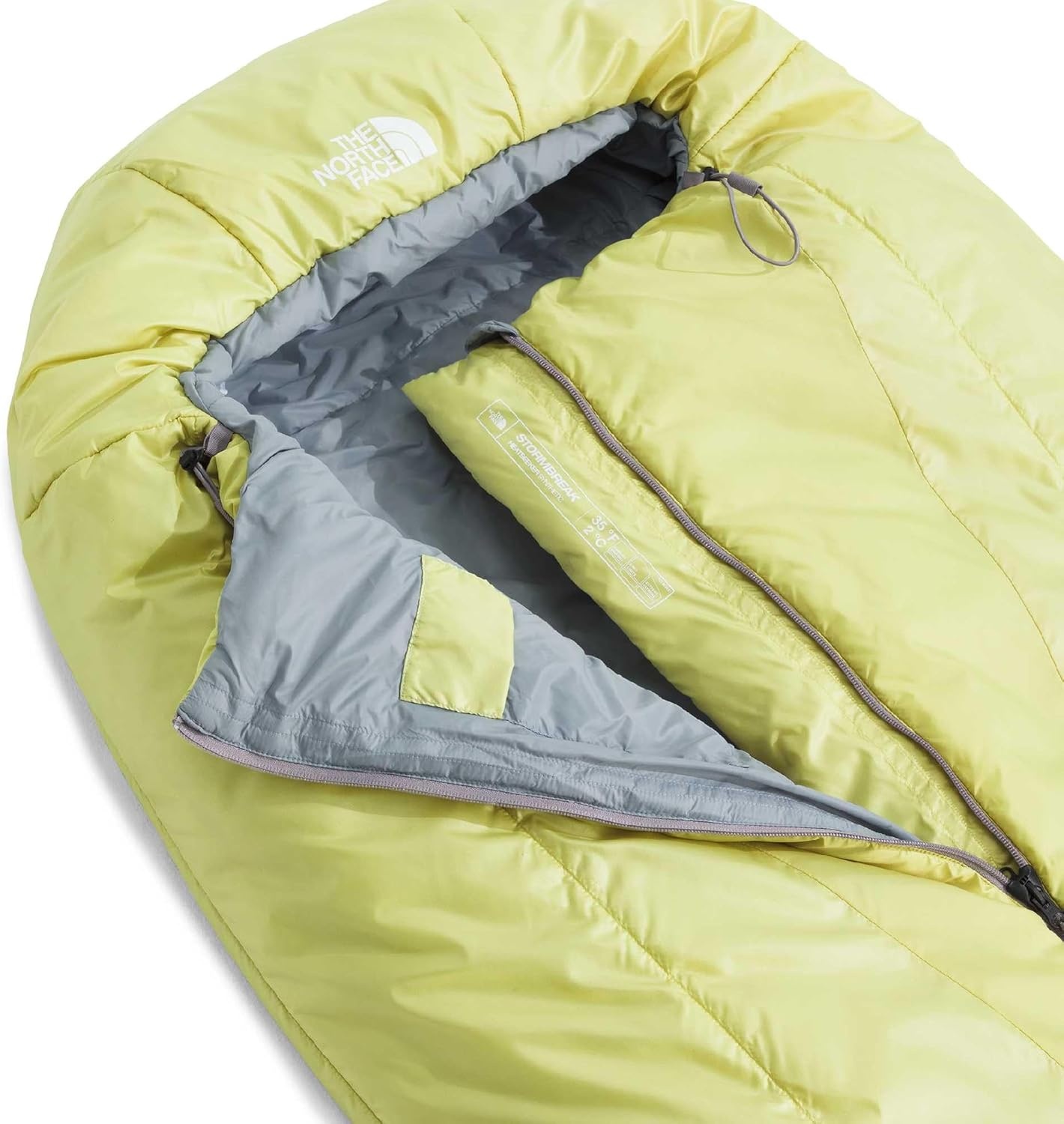 image:imageThe North Face SleepingBags Stormbreak 35F 17C Backpacking Sleeping Bag Water Repellent Fully Insulated Includes Stuff SackPearFrost Grey