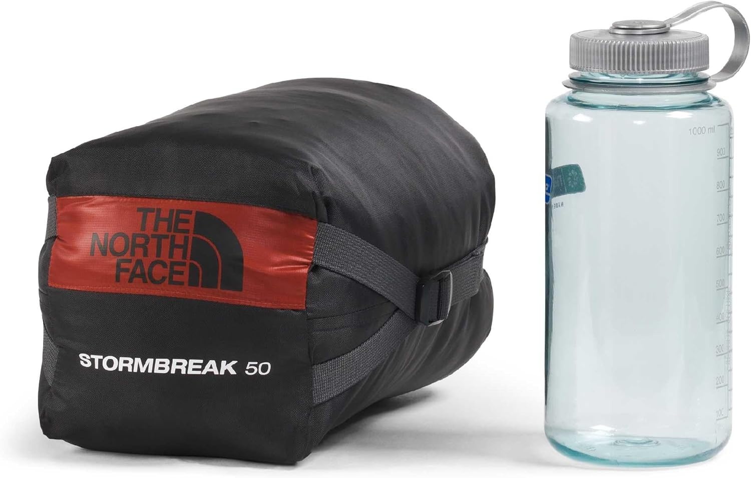 image:imageThe North Face SleepingBags Stormbreak 50F 10C Backpacking Sleeping Bag Water Repellent Fully Insulated Includes Stuff SackIron ClayLava Red