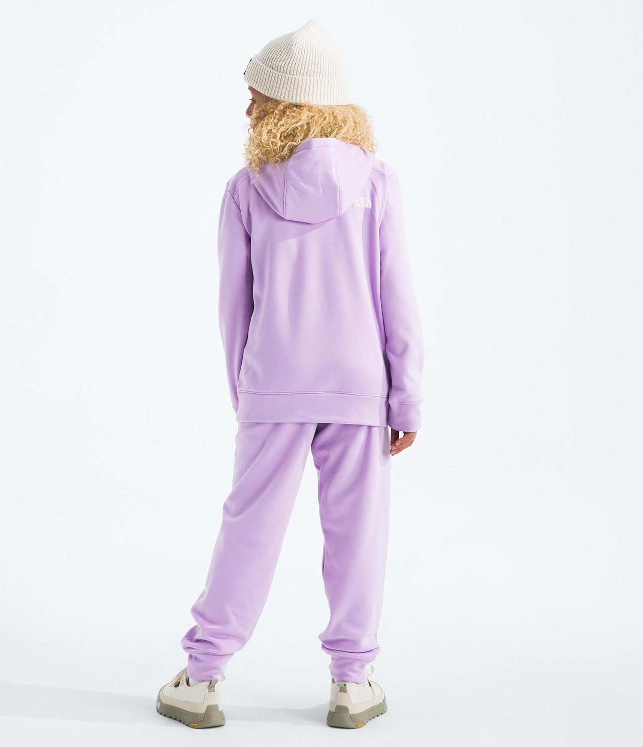 imageThe North Face Teen TNF Performance Fleece Full Zip Hooded Jacket Hoodie for Boys amp Girls Chest Pocket SetIn SleevesLite Lilac