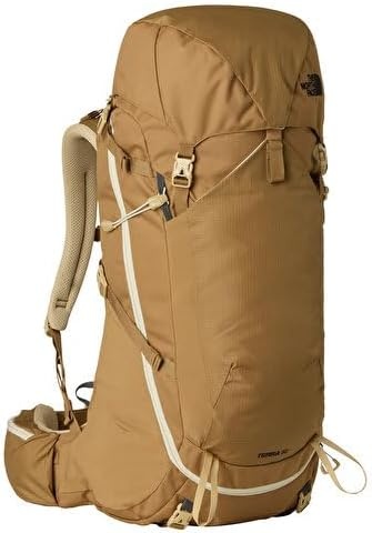 imageThe North Face Terra 55 Backpack Unisex Hiking Pack CinchTop Opening with Zipper Pole amp Ice Axe Attachments TNF BlackAsphalt GreyNPF SmallMediumUtility BrownKhaki Stone
