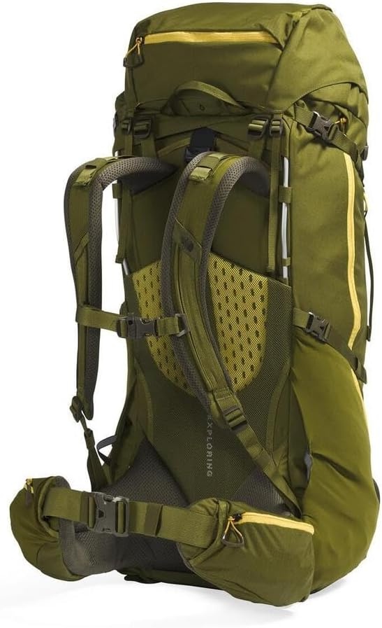 imageThe North Face Terra 65 Backpack Unisex Hiking Pack CinchTop Opening with Zipper Pole amp Ice Axe Attachments TNF BlackAsphalt GreyNPF LargeXLargeForest OliveNew Taupe Greennpf