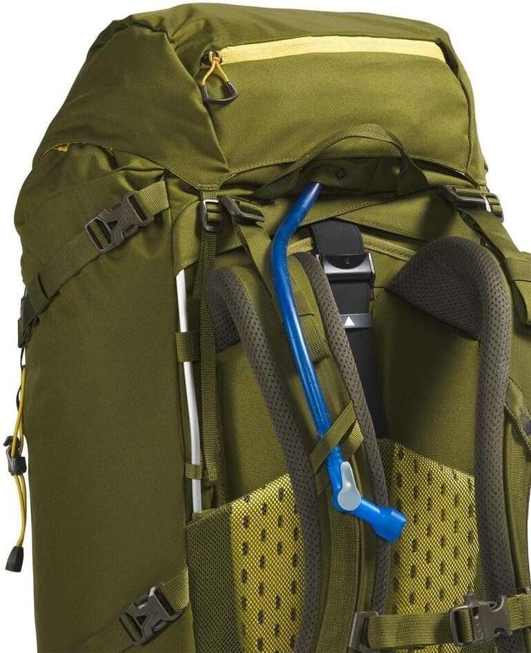 imageThe North Face Terra 65 Backpack Unisex Hiking Pack CinchTop Opening with Zipper Pole amp Ice Axe Attachments TNF BlackAsphalt GreyNPF LargeXLargeForest OliveNew Taupe Greennpf