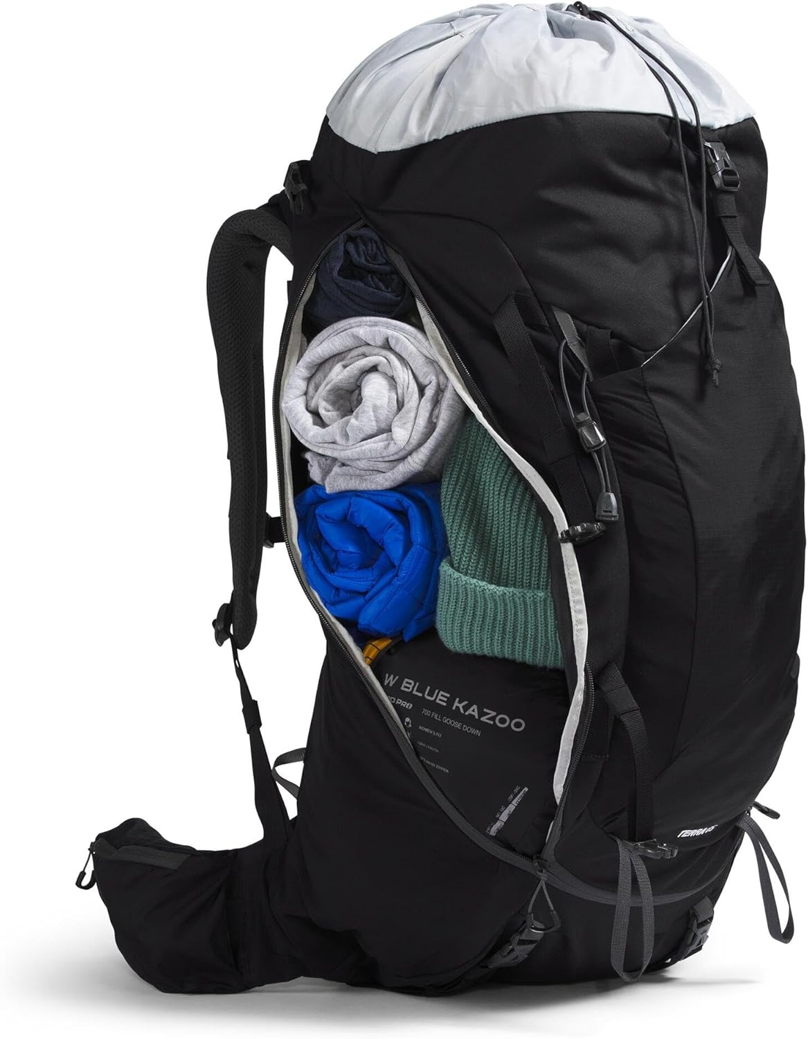 imageThe North Face Terra 65 Backpack Unisex Hiking Pack CinchTop Opening with Zipper Pole amp Ice Axe Attachments TNF BlackAsphalt GreyNPF LargeXLargeTnf BlackAsphalt Greynpf