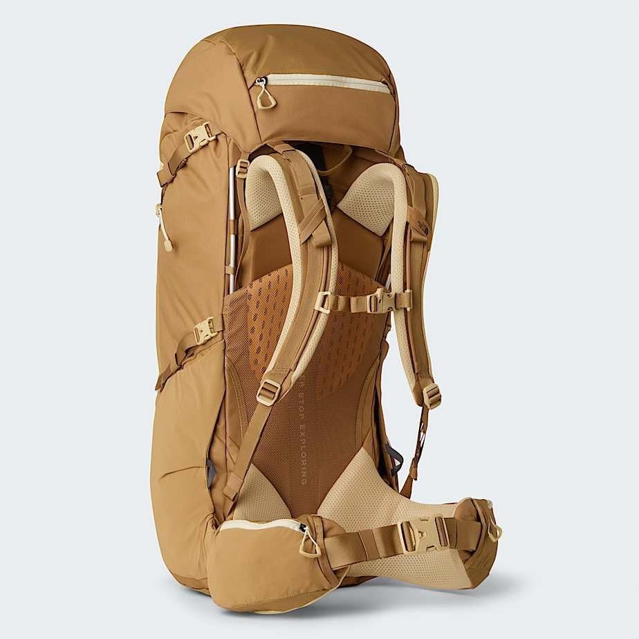 imageThe North Face Terra 65 Backpack Unisex Hiking Pack CinchTop Opening with Zipper Pole amp Ice Axe Attachments TNF BlackAsphalt GreyNPF LargeXLargeUtility BrownKhaki Stone
