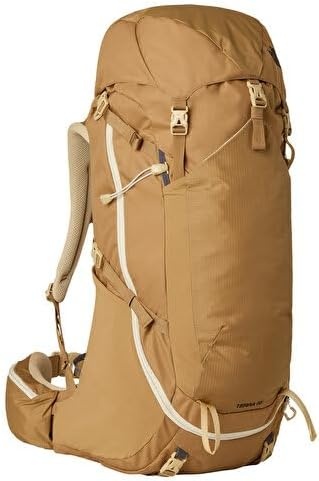 imageThe North Face Terra 65 Backpack Unisex Hiking Pack CinchTop Opening with Zipper Pole amp Ice Axe Attachments TNF BlackAsphalt GreyNPF LargeXLargeUtility BrownKhaki Stone