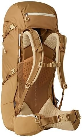 imageThe North Face Terra 65 Backpack Unisex Hiking Pack CinchTop Opening with Zipper Pole amp Ice Axe Attachments TNF BlackAsphalt GreyNPF LargeXLargeUtility BrownKhaki Stone