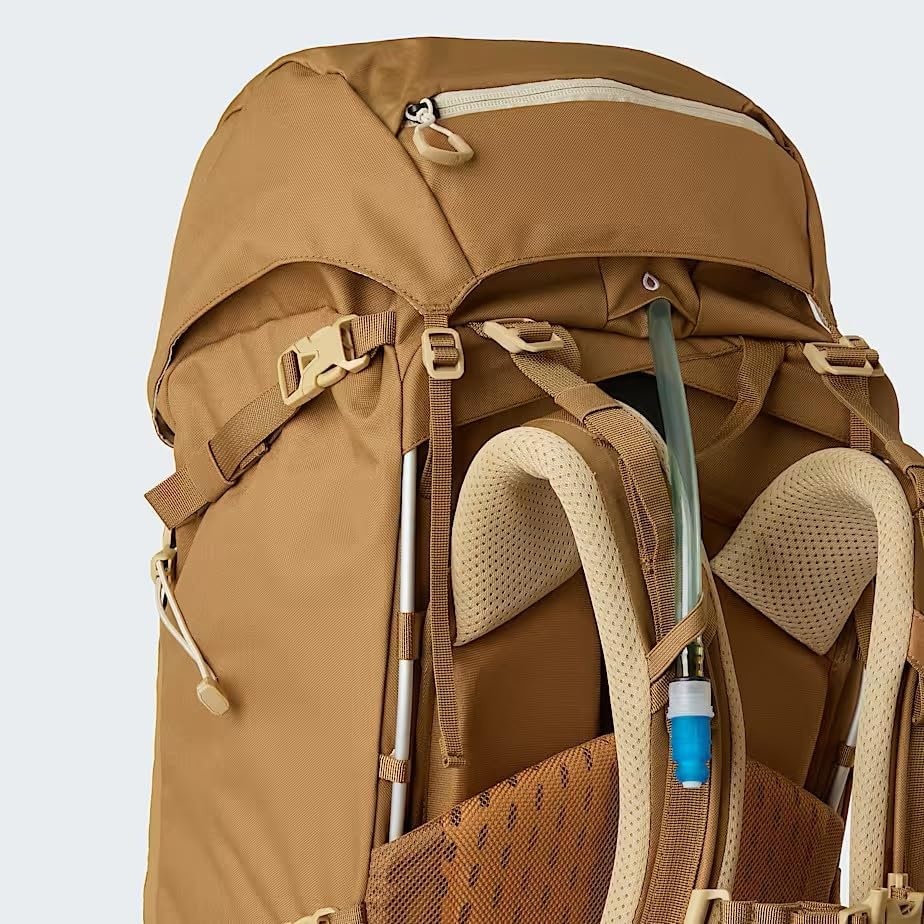 imageThe North Face Terra 65 Backpack Unisex Hiking Pack CinchTop Opening with Zipper Pole amp Ice Axe Attachments TNF BlackAsphalt GreyNPF LargeXLargeUtility BrownKhaki Stone
