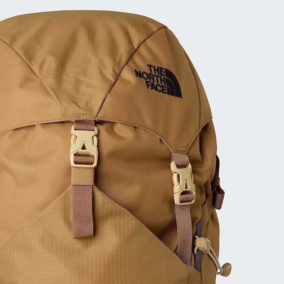 imageThe North Face Terra 65 Backpack Unisex Hiking Pack CinchTop Opening with Zipper Pole amp Ice Axe Attachments TNF BlackAsphalt GreyNPF LargeXLargeUtility BrownKhaki Stone