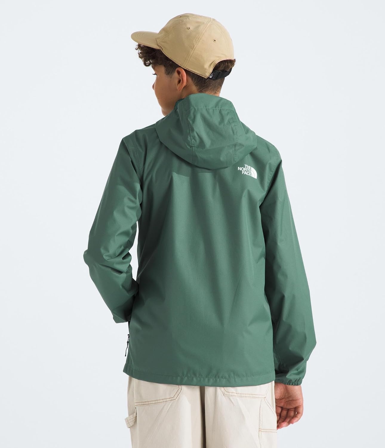 imageThe North Face Unisex Kids Zipline Rain Jacket Waterproof Rain Coat Secure Zip Pockets Weather Ready HoodDuck Green