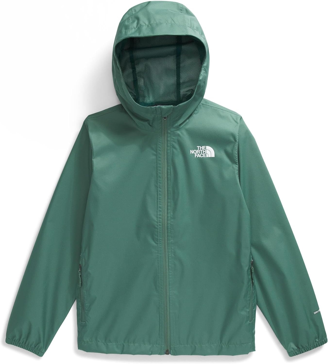 imageThe North Face Unisex Kids Zipline Rain Jacket Waterproof Rain Coat Secure Zip Pockets Weather Ready HoodDuck Green