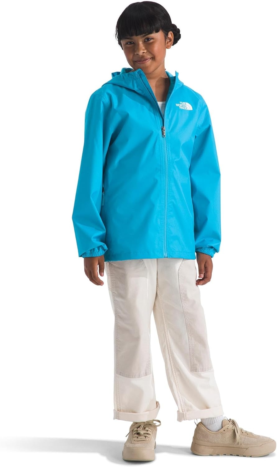 imageThe North Face Unisex Kids Zipline Rain Jacket Waterproof Rain Coat Secure Zip Pockets Weather Ready HoodMeridian Blue