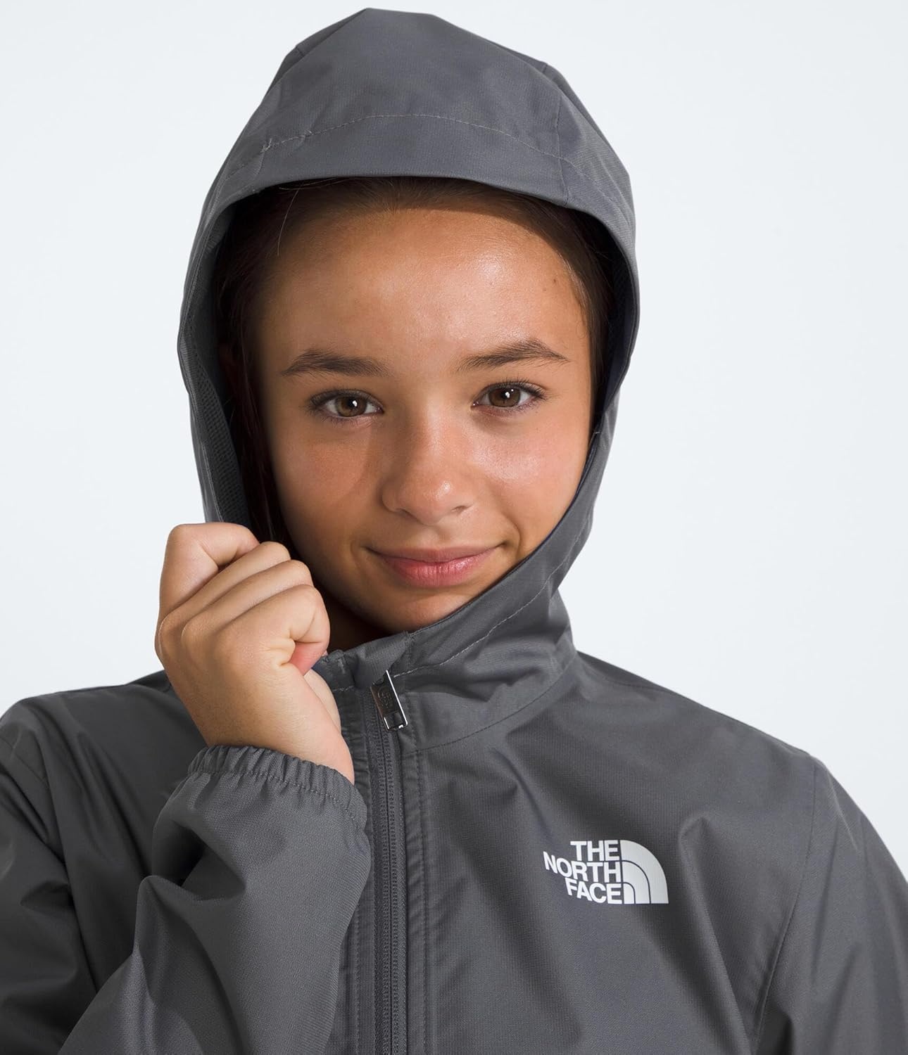 imageThe North Face Unisex Kids Zipline Rain Jacket Waterproof Rain Coat Secure Zip Pockets Weather Ready HoodSmoked Pearl
