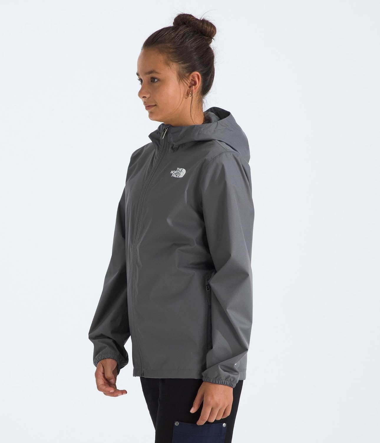 imageThe North Face Unisex Kids Zipline Rain Jacket Waterproof Rain Coat Secure Zip Pockets Weather Ready HoodSmoked Pearl