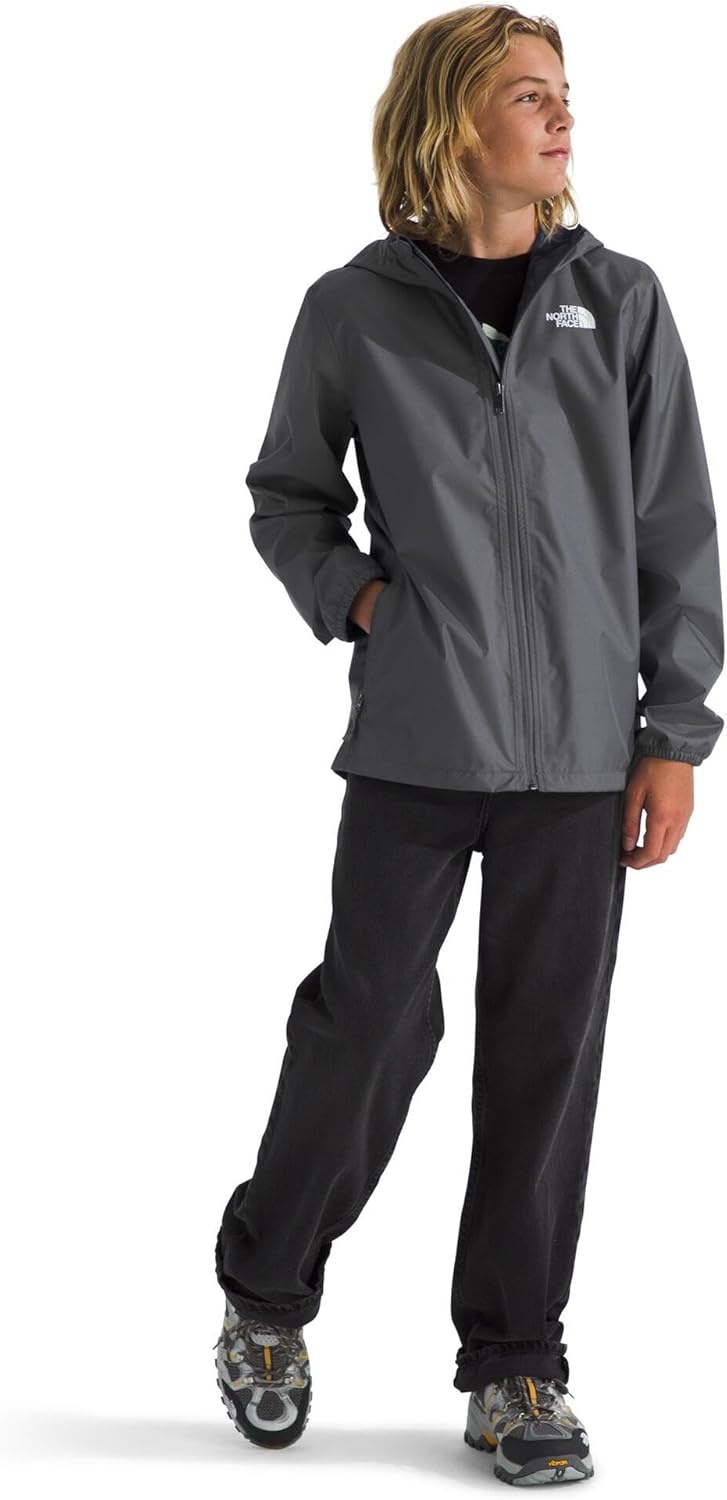 imageThe North Face Unisex Kids Zipline Rain Jacket Waterproof Rain Coat Secure Zip Pockets Weather Ready HoodSmoked Pearl